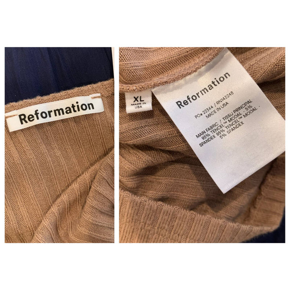 REFORMATION Ravel Rib Tank In Clay (XL) NWT - Picture 2 of 4